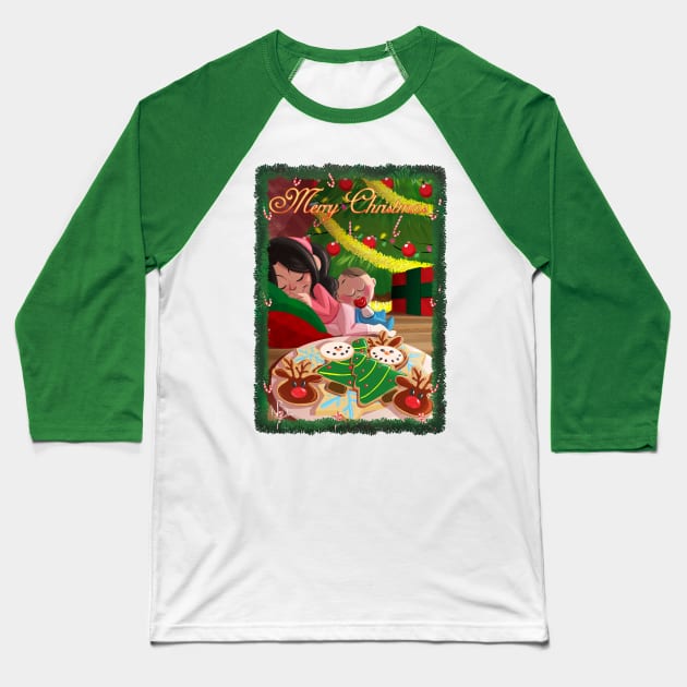 Christmas Cookies Baseball T-Shirt by Niall Byrne